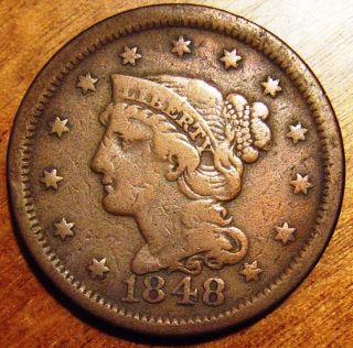 1846 Braided Hair Large Cent 1c Fine