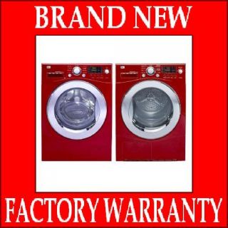 LG 24 Ventless Compact Front Load Washer WM1355HR Dryer DLEC855R Red