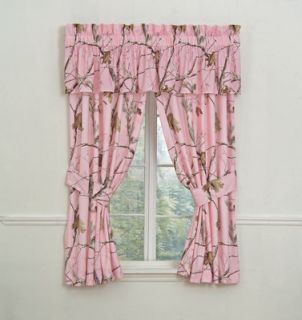 Authentic Realtree Girl AP Pink Valance and Drapes
