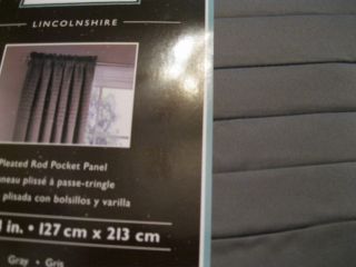 Allen Roth Lincolnshire Rod Pocket Window Panel Drape Curtain Gray 84L