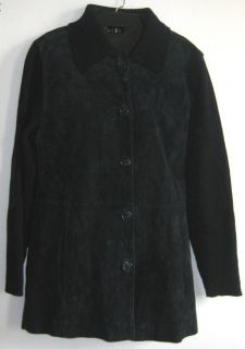 Terry Lewis Leather Wool Jacket Black Womens M Medium