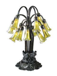 Dale Tiffany 1704 239 Bronze Victorian 12 Light Gold Lily Table Lamp