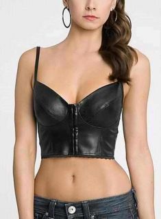Guess Black Lina Leatherette Corset Top