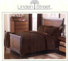 NEW Linden Street Full Queen Dark Brown Chenille Soft Plush Stripe