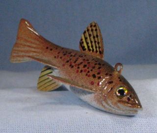MICRO MINI Brown Trout spear fish decoy North Dakota Master Artist