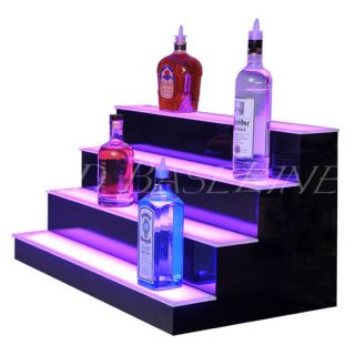 Shelves Four Steps Lighted Bar Shelf Liquor Bottle Display Rack