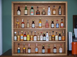 Shelf Miniature Liquor Bottle Display Case Solid Oak