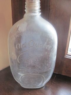 Old Quaker Liqueur Bottle Glass Jar