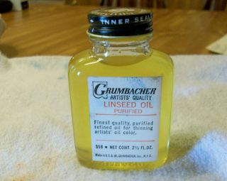 Grumbacher Artist Quality Linseed Oil Purified Full Bottle