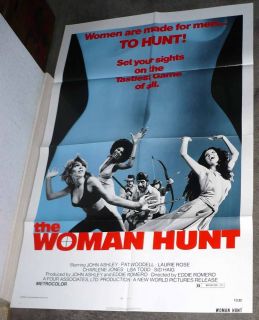 The Woman Hunt Poster Pat Woodell Lisa Todd Original 1972 Exploitation