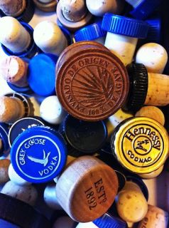 Lot of 25 liquor decanter bottle stoppers and corks, Grey Goose