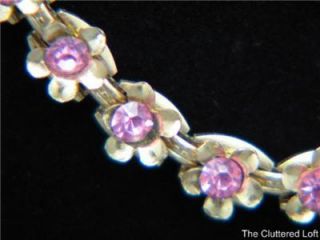 Vintage Jewelry Lisner Pink Rhinestone 14 Necklace