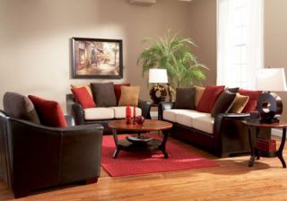 Microfiber Sofa Loveseat Living Room Furniture Colorful Pillows