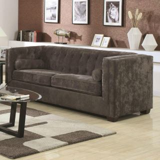 Sleek Charcoal Gray Micro Velvet Sofa Living Room Furniture