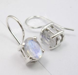 925 Pure Silver Moonstone Little Dangle Earrings 1 7cm