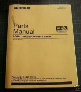 Cat Caterpillar 904B Wheel Loader Parts Manual Book Catalog Spare List