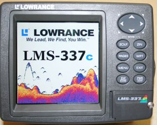 Lowrance LMS 337C DF Fishfinder GPS Receiver w Transducer GPS Antenna