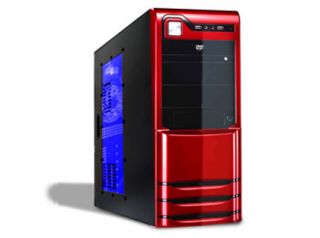 Logisys Black Exotic Ruby Red Mid Tower ATX Computer Case w 480W Power