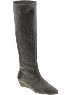 LOEFFLER RANDALL Matilde Snake Print Leather Wedge Boots NEW 7 5 7 5B