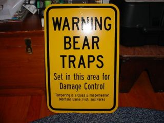 Bear Trap Sign Traps Trapping Hunting Log Cabin