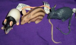 Rubber Mice Halloween Prop Decoration Gag Joke Rodents