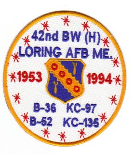 USAF Patch 42nd Bomb Wing Loring AFB Maine Y