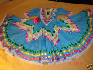 Girl Mexican Ballet Folklorico Dress Jalisco Jr Size