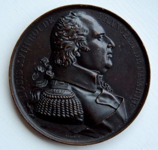 King Louis XVIII Bronze Medallion C1835 Superb