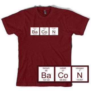 Bacon T Shirt Meat Lovers Periodic Table Chemistry Science Geek