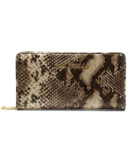 Love Moschino $115 Snakeskin Embossed Faux Leather Zip Around Logo