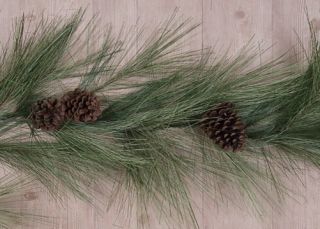 Pine Garland Long Needle 72 Inch Realistic Pine Cones Christmas