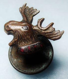 Loyal Order Of The Moose LOOM Moose Bust Cusp Antique Fraternal Pin