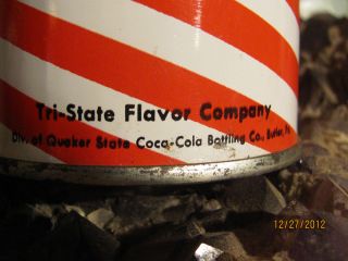 Original 1955 Coca Cola Company Candy Strip ConeTop Soda Can Bottoms