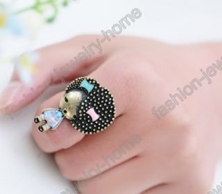Fashion Lovely People Blue Pink Bowknot Ring