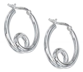 New 925 Sterling Silver Loop de Loop Hoop Earrings
