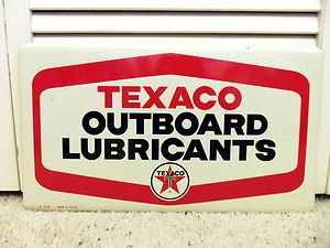 Vintage Texaco Outboard Lubricants Motor Oil Sign Gasoline Marine Fuel