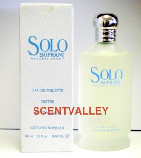 Solo Men by Luciano Soprani Cologne EDT 3 3 oz New with Cap