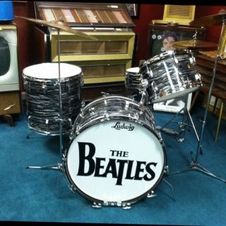 Vintage Beatles Era Ringo Starr Ludwig Black Oyster Pearl Drum Set