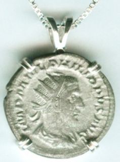 Silver Roman Denarius Emperor Philip The Arab Goddess of Peace Pax