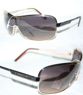 Louis V Eyewear Sunglasses Luxury Shield Blk Gold 110