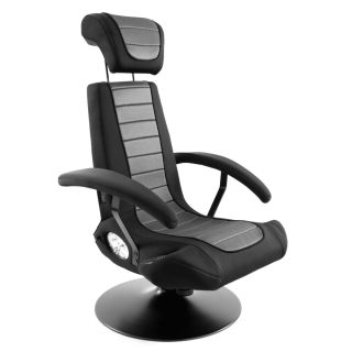 LumiSource Boom Stealth Interactive Vibrating Video Gamer Chair Black