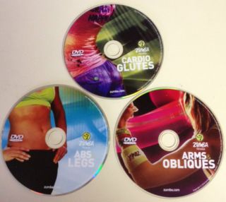Zumba DVDs Target Zones Pick One ABS Legs Cardio Glutes Arms Obliques