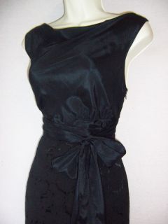 MAX STUDIO MSSP Black Lace Drape Cowl Neck Evening Cocktail Dress M 6