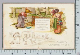 Tuck Christmas Card Vintage Lucy Locket Lost Her Pocket WJW Artist