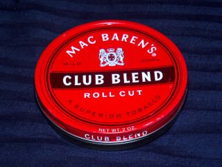 Mac Barens Club Blend 2 oz Vacuum SEALED Tin 1970s or 1980s Unopened