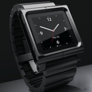 LunaTik Lynk Watch Band for iPod Nano 6g Black Silver