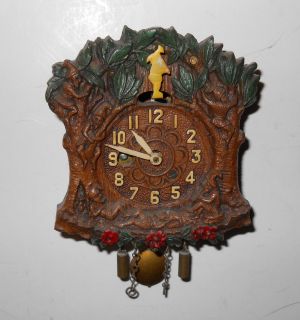 Lux Keebler Westclox Enchanted Forest Miniature Pendulette Clock