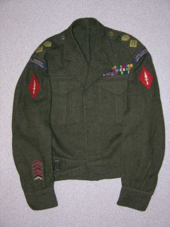 Lt Col Mackay RCASC battledress tunic with field service cap attached