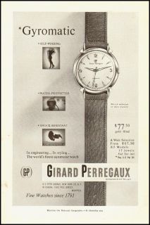 1960s Vintage Ad for Girard Perregaux Gyromatic Watches 071212