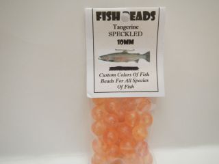 Mad River Fish Beads Speckled Tangerine 10 mm 1 Pack